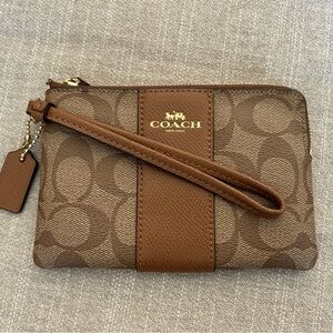 Coach Brown Wristlet